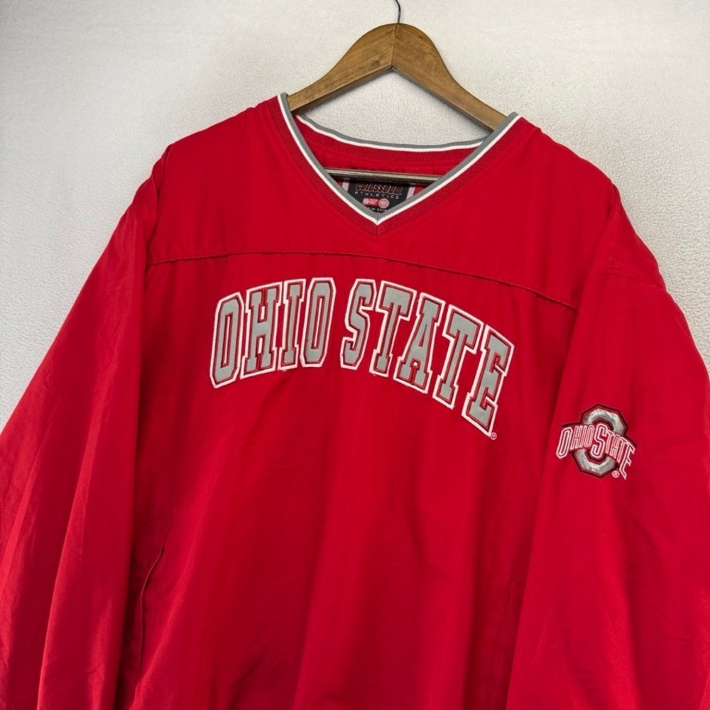Vintage Ohio State University Windbreaker Jacket Men's XL Red Embroidered y2k